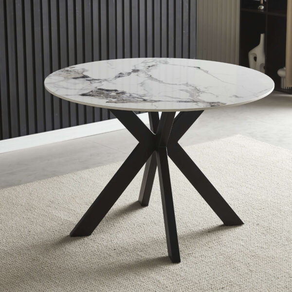 apvalus-keramikinis- valgomojo-stalas-ORION （OKT-2325,Gloss marble white (1)