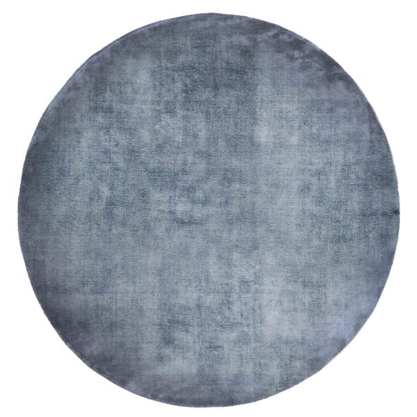 kilimas- Linen dark Blue Round