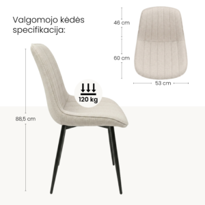 nida komplektas, stalas, 4 kėdės